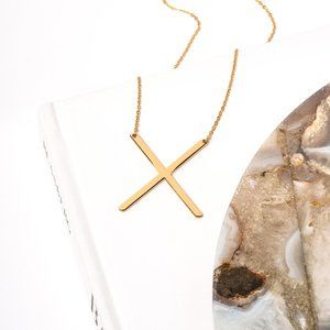 Letter X Pendant necklace in Stainless Steel